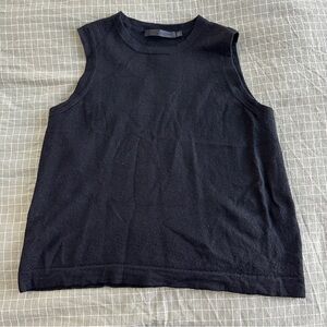 Jenni Kayne 100% Merino Wool Sleeveless Black Top Size Medium
